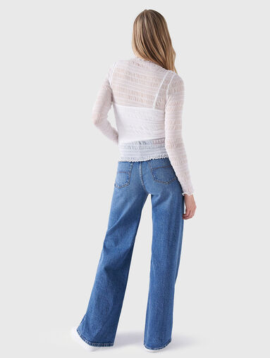 White blouse with translucent effect  - 3