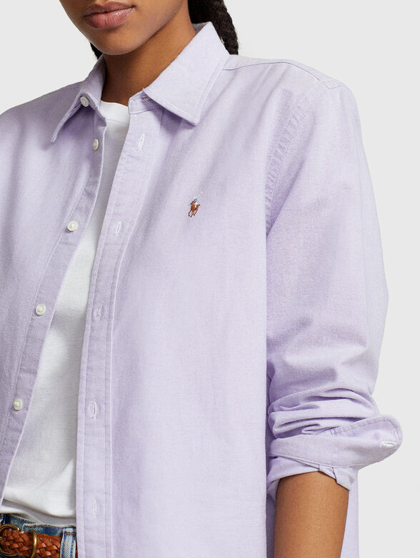 Logo detail shirt in purple  - 4