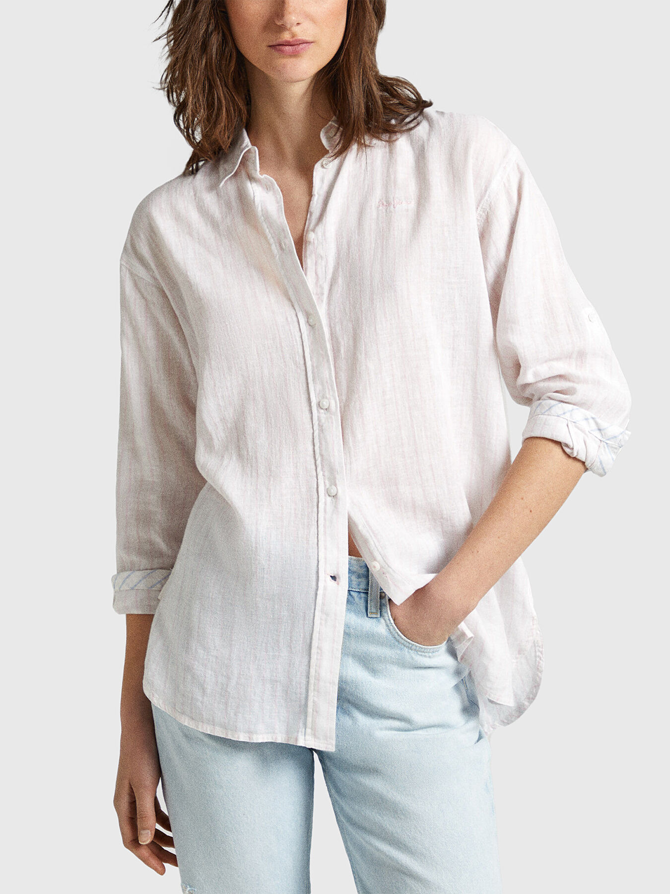 POLLY cotton and linen shirt brand Pepe Jeans Globalbrandsstore en