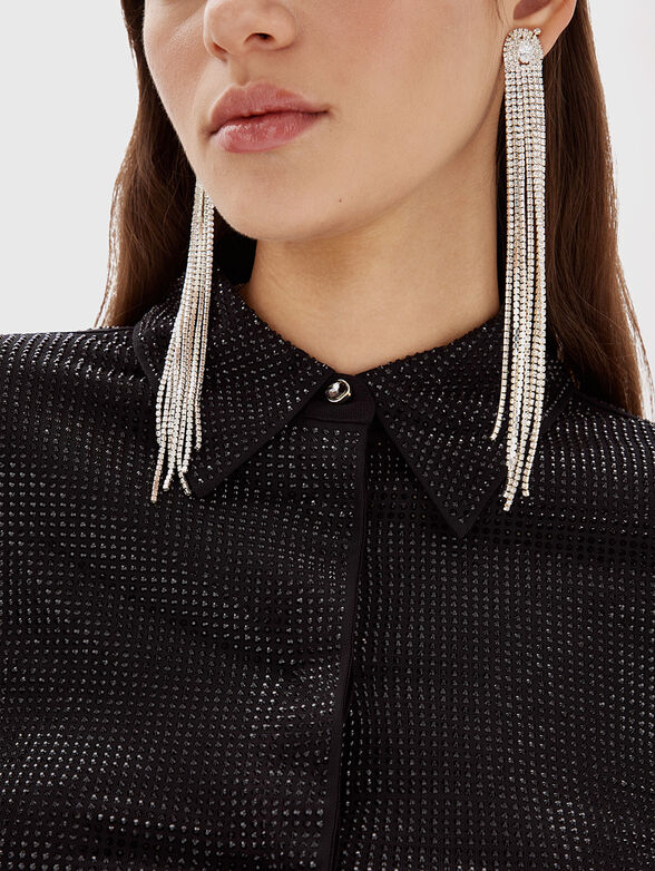 Tulle shirt with rhinestones - 4