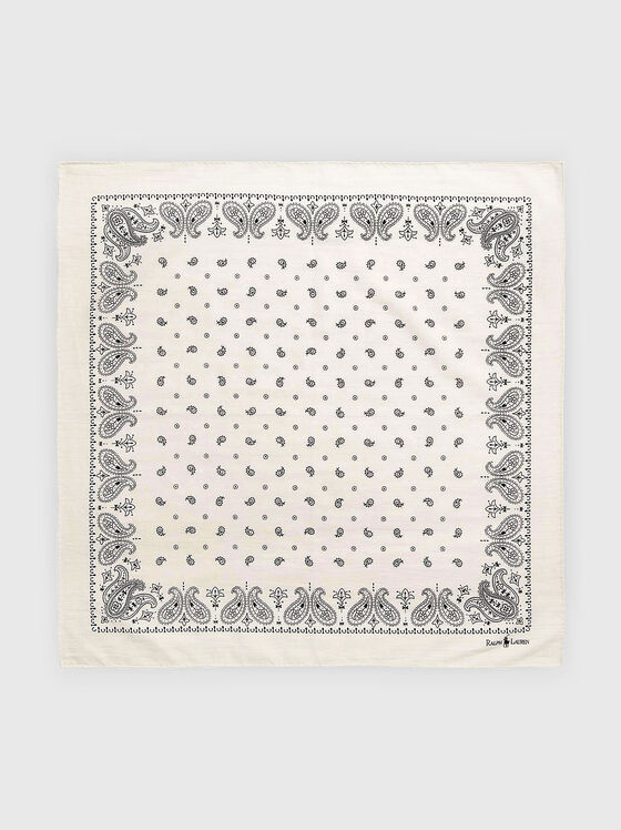 Памучен шал с акцентен принт - 1