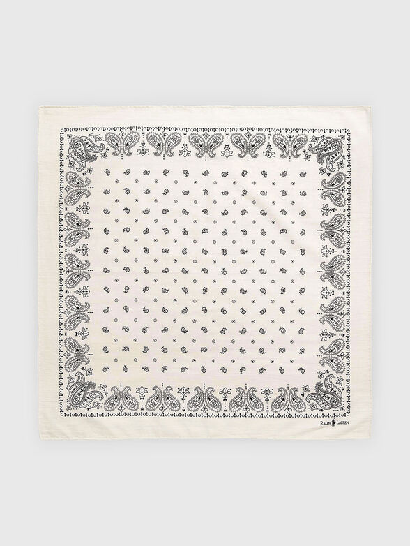 Cotton scarf with accent print - 1