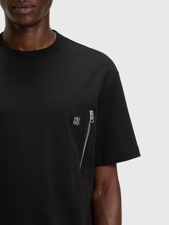 Cotton T-shirt with accent zip - 4