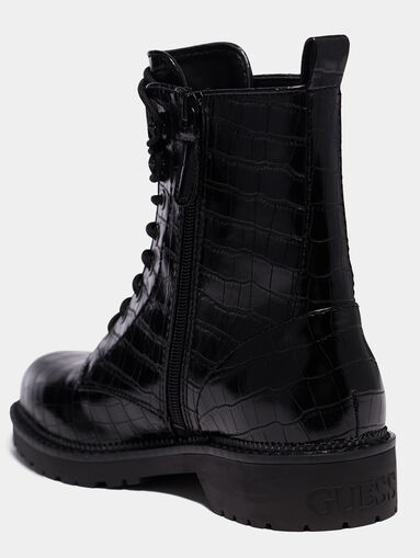 TALISI Combat boots with crocodile print - 5