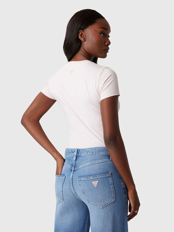 Light blue T-shirt with oval neckline - 3