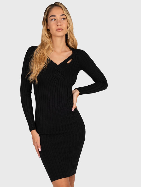 GABRIELLE black knitted dress - 1