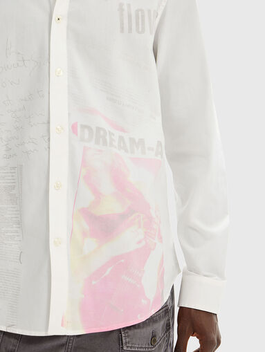 Cotton shirt with print  - 4
