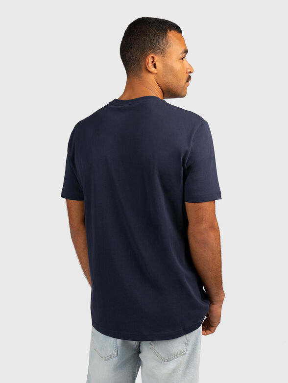 Cotton T-shirt with print in dark blue color - 3