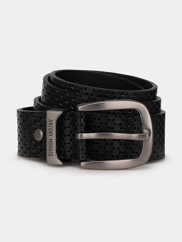 Leather belt with logo accent - 1
