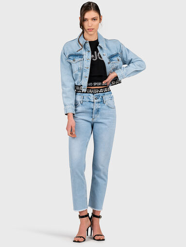 Jeans with contrasting logo branding - 3