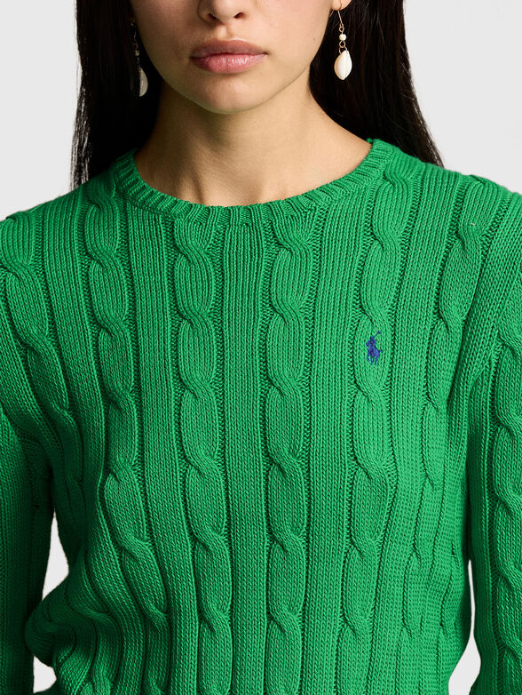 Logo detail sweater in green  - 4