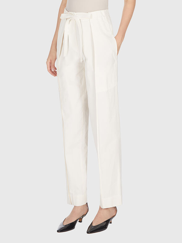 High waisted cotton trousers - 3