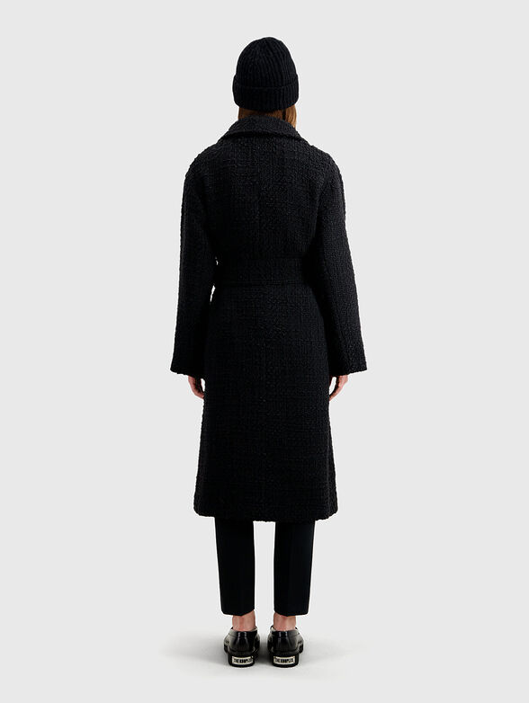 Belted black coat  - 2