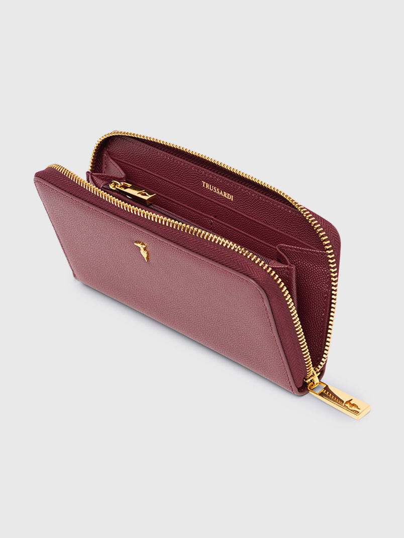 Leather wallet with gold details - 3