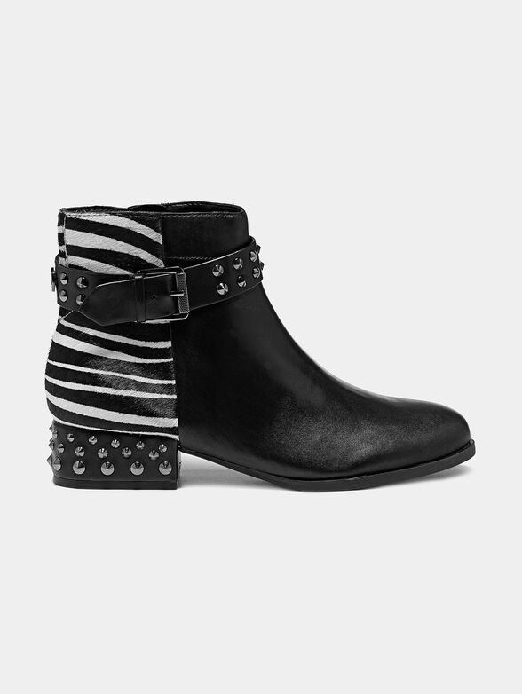 AELANIN Leather ankle boots with zebra print - 1
