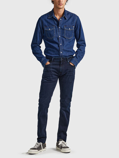 STANLEY dark blue straight jeans - 5