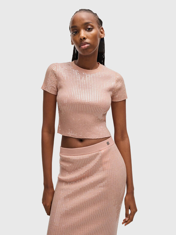 Ripped sweater with short sleeves - 1