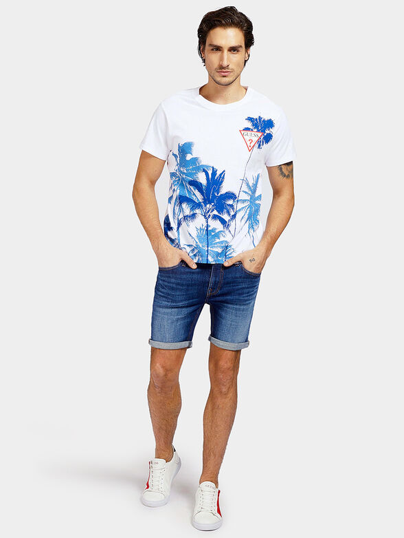 Black t-shirt with tropical print - 2