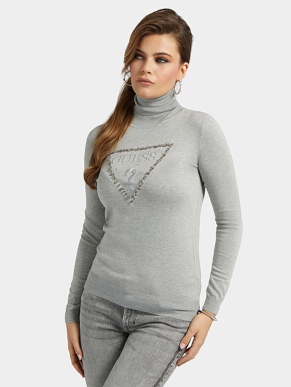 NOEMI sweater with turtle neck and logo embroidery - 1