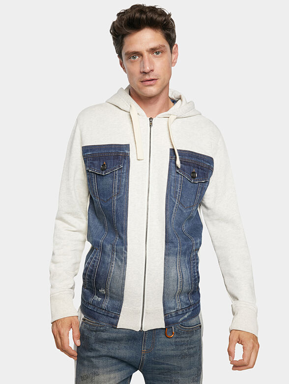 JERRY Sweatshirt with denim details - 1