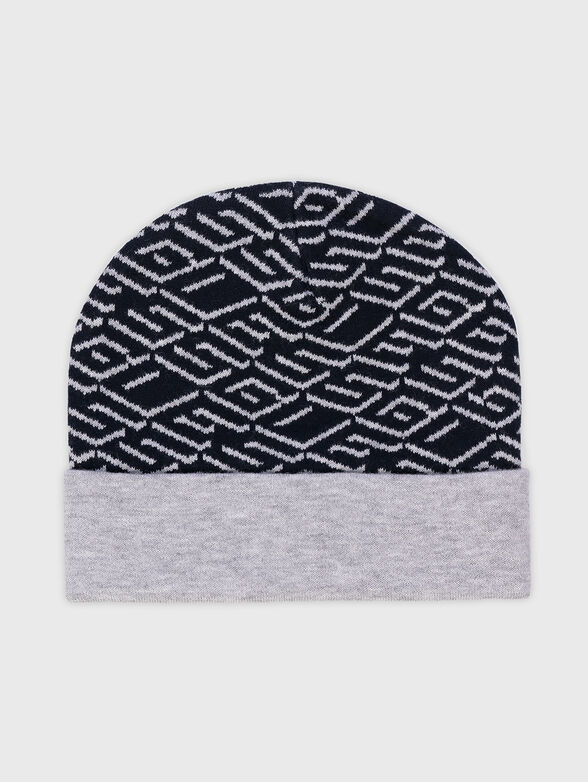 Hat of wool blend with contrast print - 2