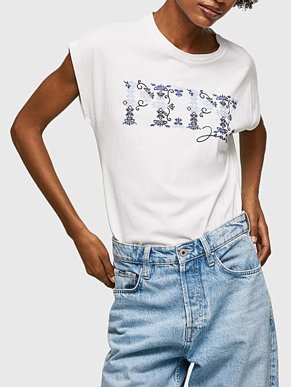 NOLLY white T-shirt with contrasting print - 1