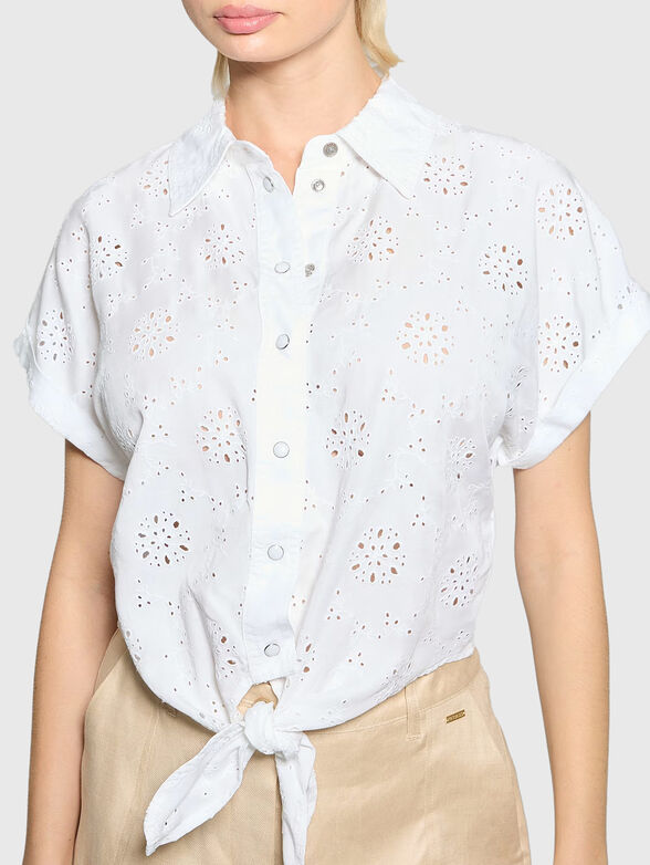 BRIGITTE shirt with openwork motifs - 4