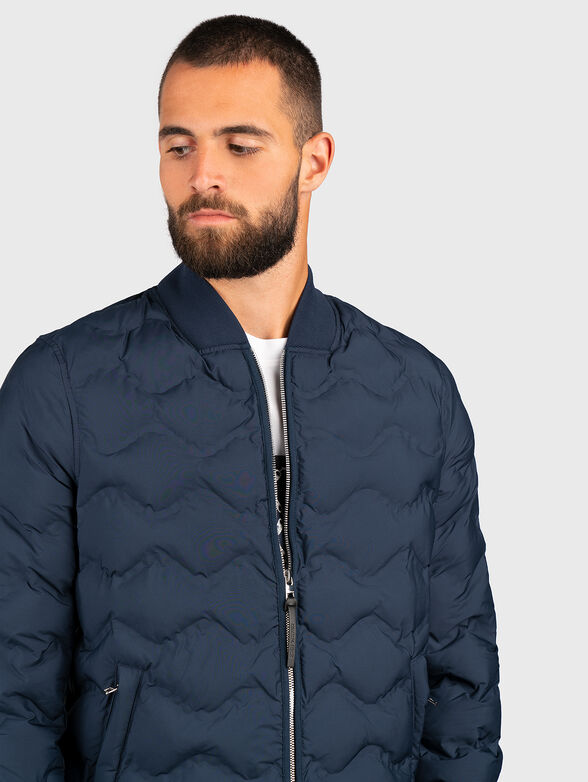 Dark blue jacket with quilted effect - 6
