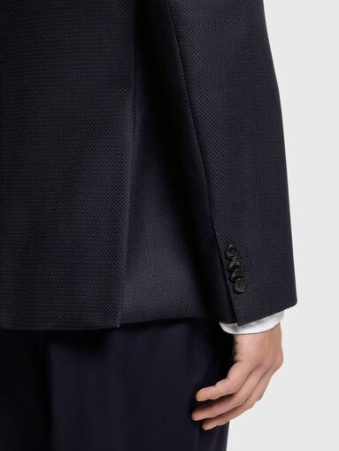 Textured blazer in dark blue - 5