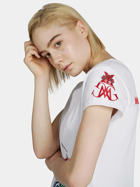 White t-shirt with colorful prints - 3