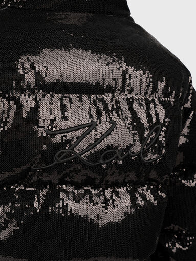 Black jacket with appliqued sequins - 4