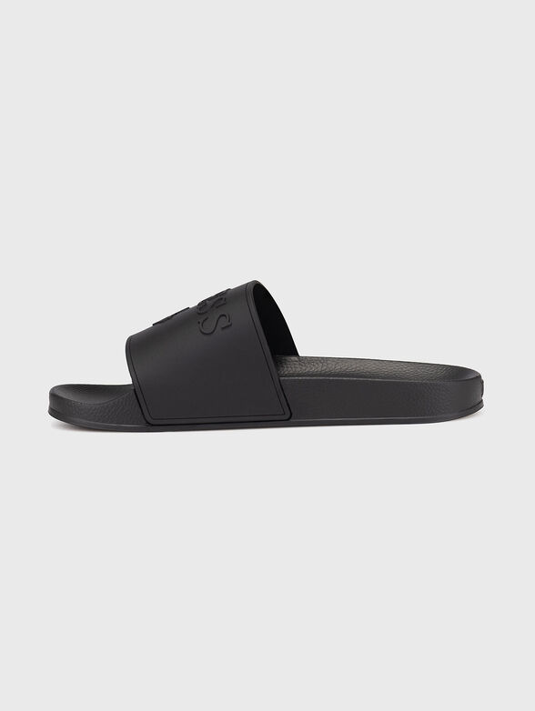 Beach slippers with logo in black - 4