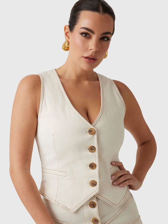 NAOMI denim vest with accent stitching - 4