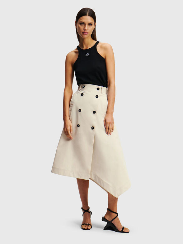 Asymmetric cotton skirt - 0
