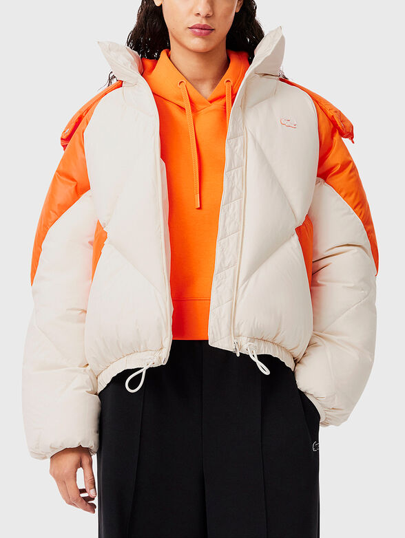 Short oversized hooded puffed jacket - 1