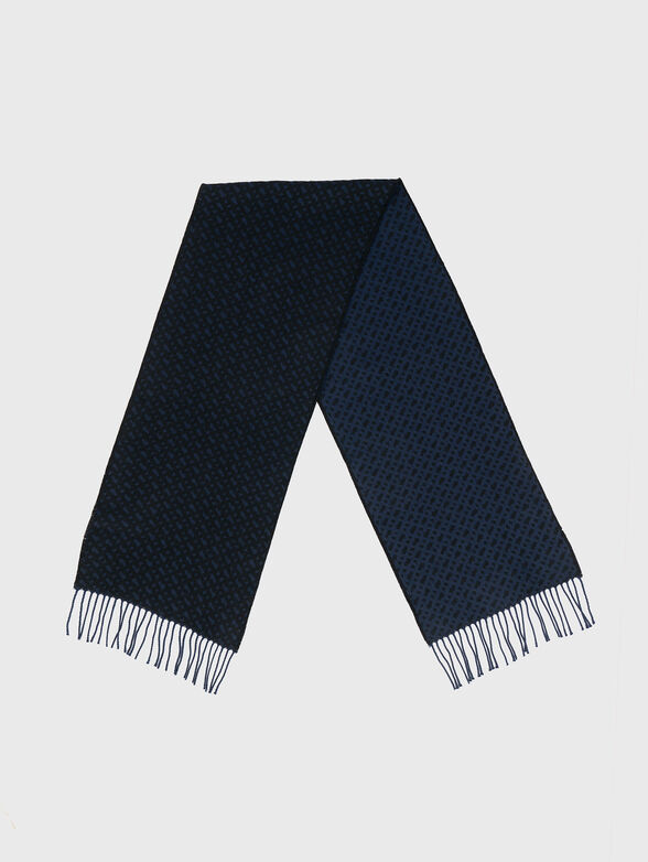Long wool scarf with monogram - 2