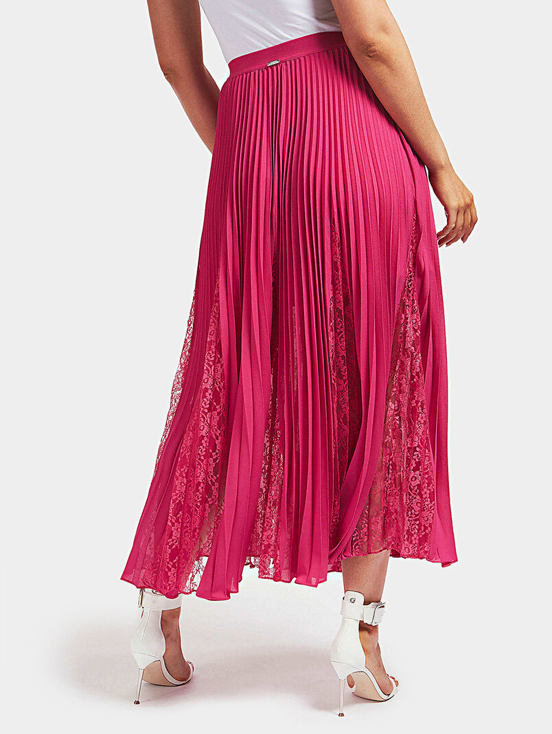 LUISA Pleated skirt with lace inserts - 3
