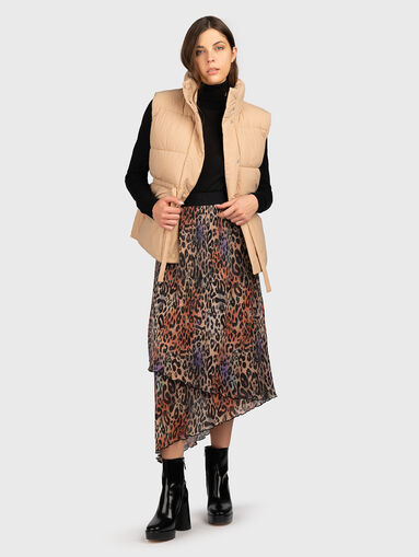 Midi skirt with animal print - 5