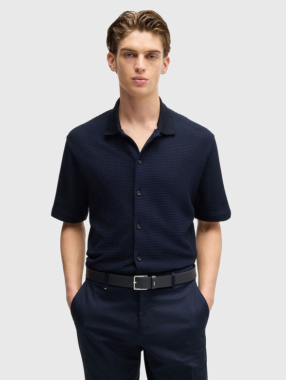 Leather belt with logo - 2