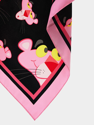 Square Pink Panther print foulard - 5