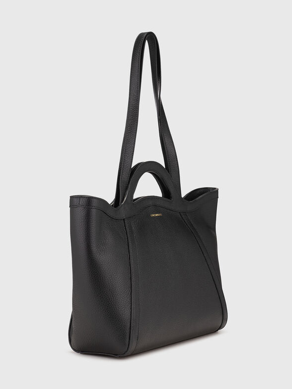 Leather bag with long handle and logo - 3