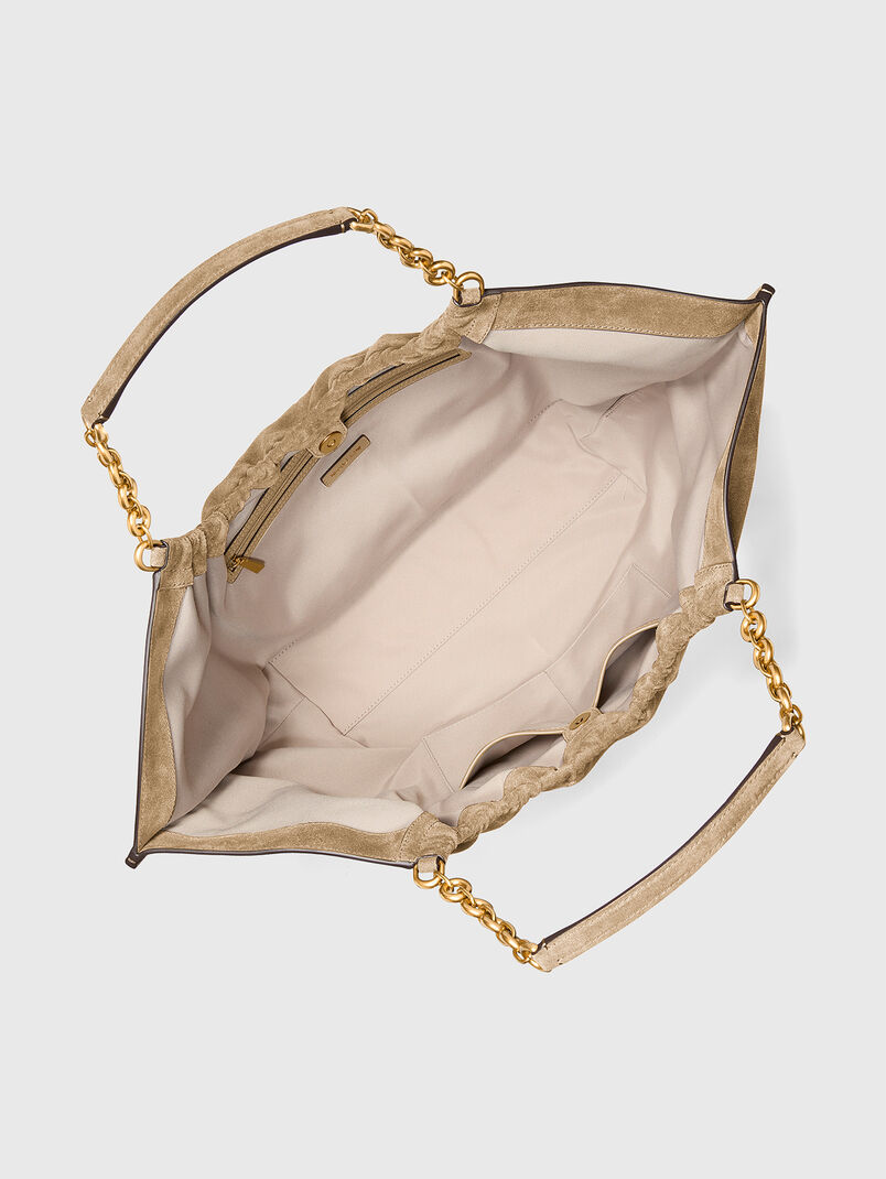 INDIE large suede bag with accent handles - 3