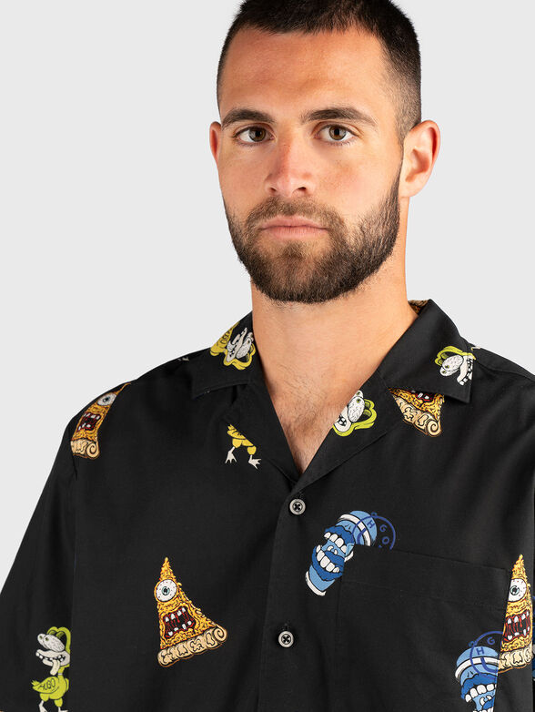 Short sleeved cotton shirt with print - 4