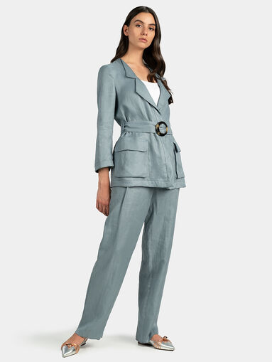 Linen jacket in light blue - 3