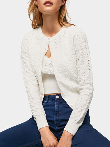 BONELL white cardigan with buttons - 4