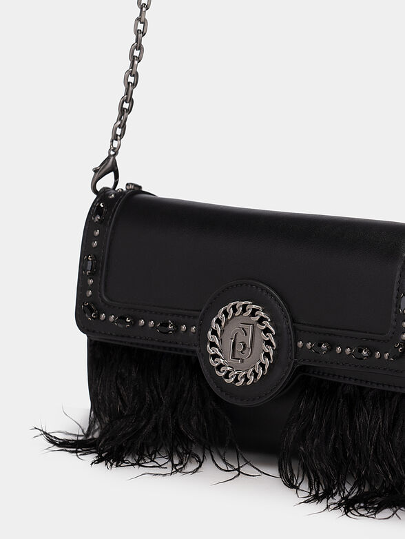 Crossbody bag with feathers and rhinestones - 5