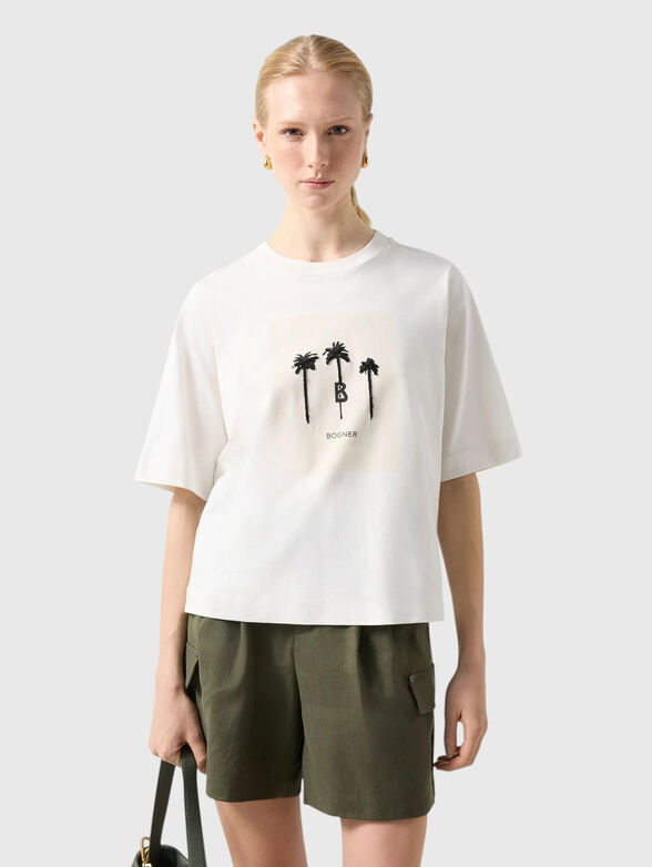 DOROTHY T-shirt with embroidered floral motifs - 1