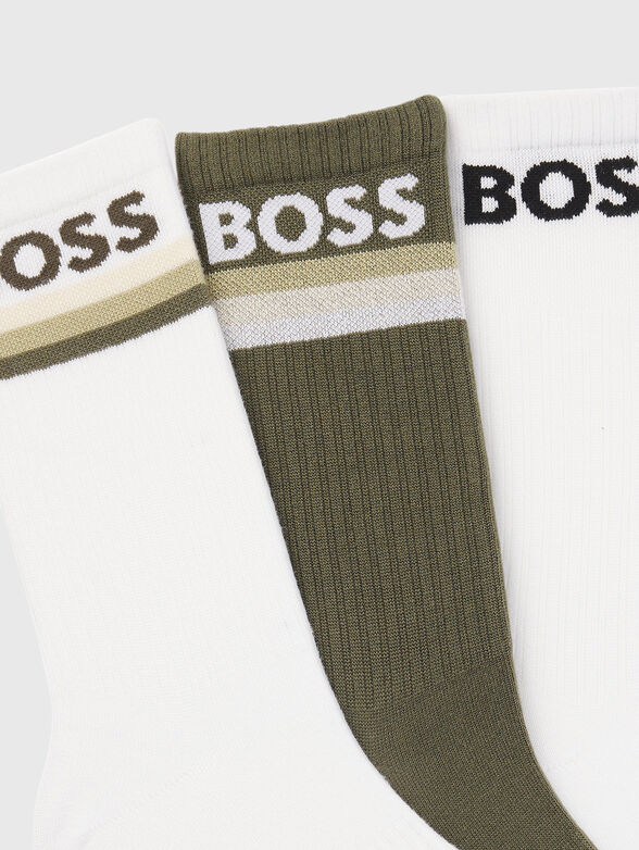 Set of three pairs of socks with a logo detail - 2