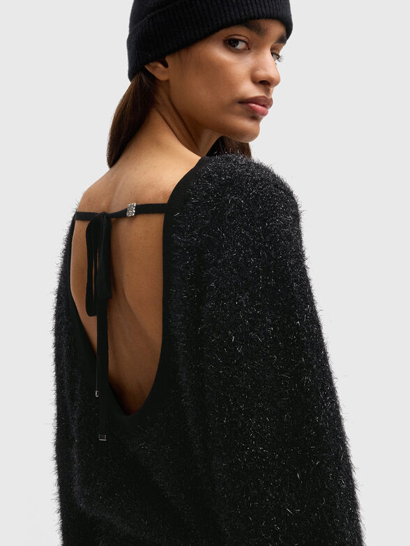 Fluffy sweater with a deep cut back - 3