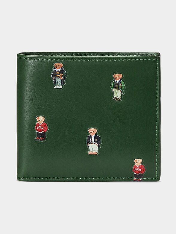 Polo Bear Leather wallet in green color - 1